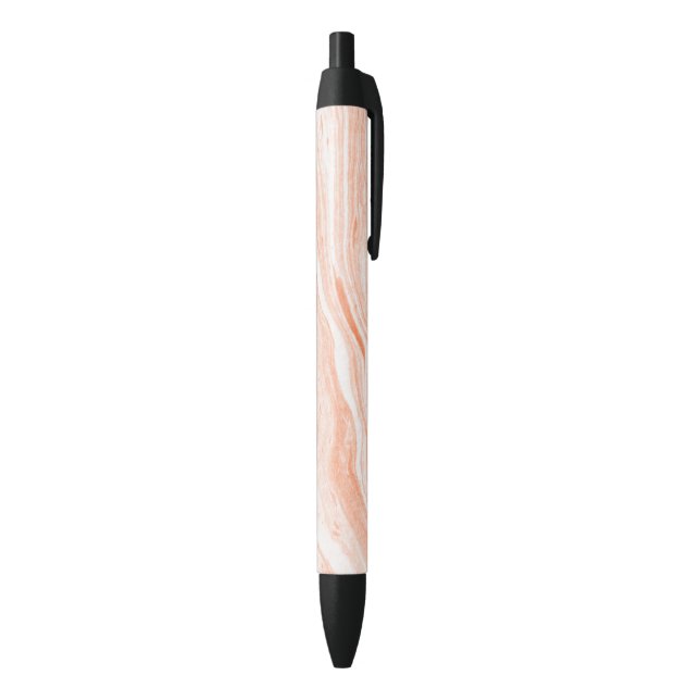 Stylo Noir Orange Et Pierre De Marbre blanc Délicat (Bas (Vertical))