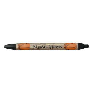 Stylo Noir Orange nommée personnalisée/brun de basket-ball