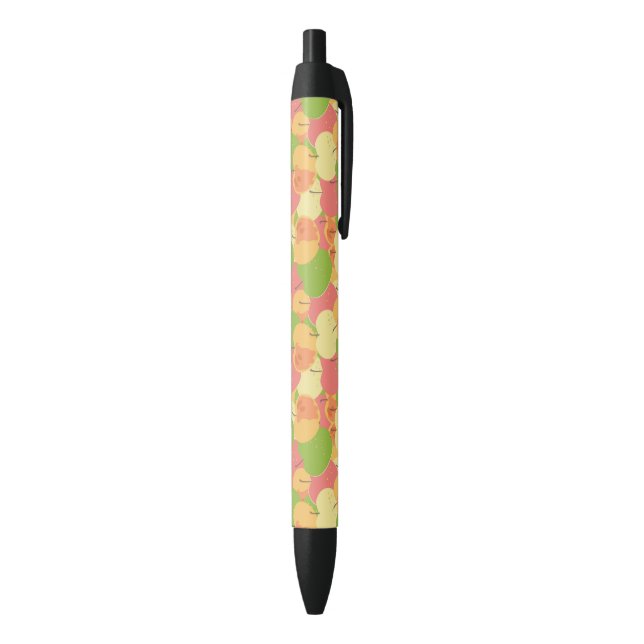 Stylo Noir Ornement avec des pommes (Bas (Vertical))