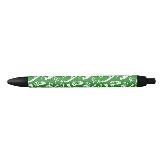 Stylo Noir Os de dinosaure (vert) (Devant)