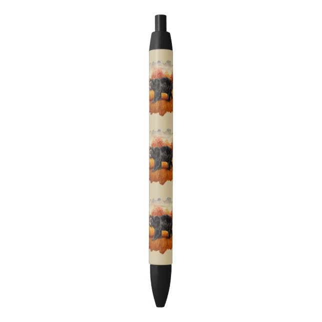 Stylo Noir Ours noir en forêt d'automne (devant Vertical)