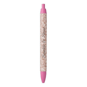 Stylo Noir Pailleté rose girly blush