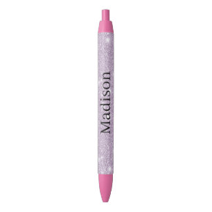 Stylo Noir Paillettes Faux Brillant Lavande Féminin