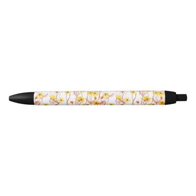 Stylo Noir Painted Yellow Daisies (Devant)