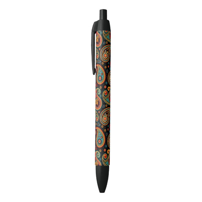 Stylo Noir Paisley coloré élégant (Haut (Vertical))