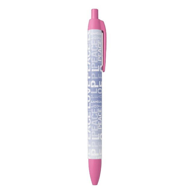 Stylo Noir Paix Amour Blanc Violet (Bas (Vertical))