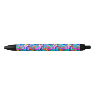 Stylo Noir paix et amour super colorés