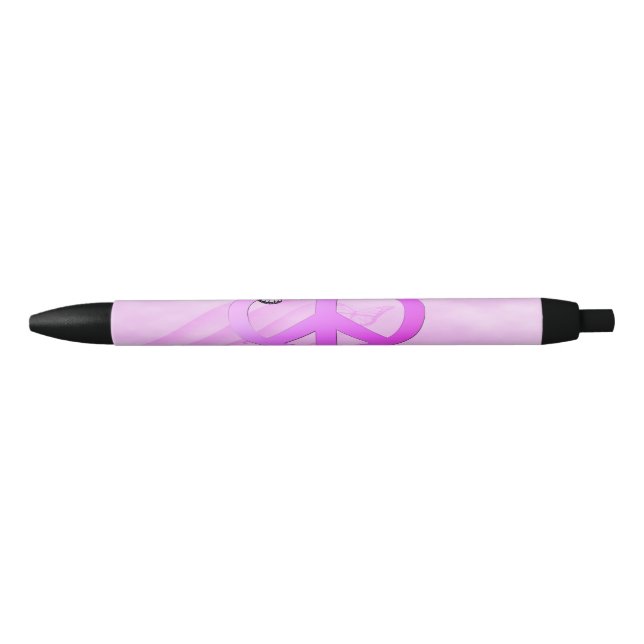 Stylo Noir Paix rose (Devant)