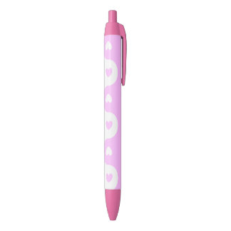 Stylo Noir Pâle - amour rose de motif de dentelle de symbole