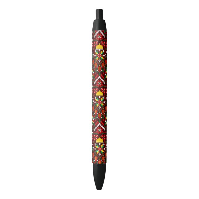 Stylo Noir Palestine Tatreez Broderie traditionnelle (devant Vertical)
