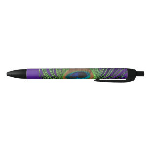 Stylo Noir Paon pourpre d'aluminium
