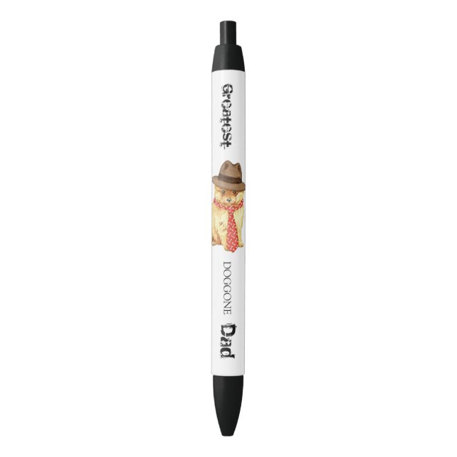 Stylo Noir Papa de Pomeranian (devant Vertical)
