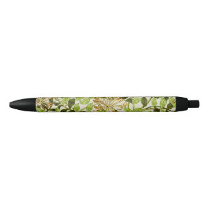 Stylo Noir Papier peint floral Chèvrefeuille miel de William