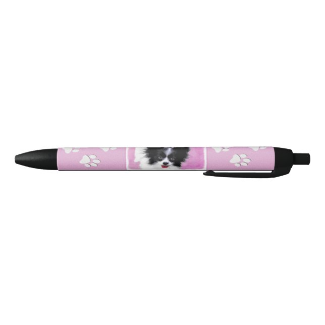 Stylo Noir Papillon (blanc et noir) Peinture - Chien Art (Bas)