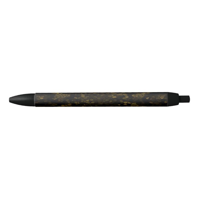 Stylo Noir Papillon en verre coloré olive (Devant)