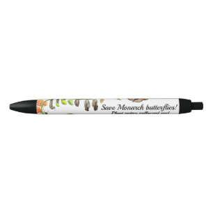 Stylo Noir Papillon monarque