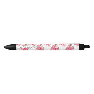 Stylo Noir Papillon rose rose Vintage personnalisé