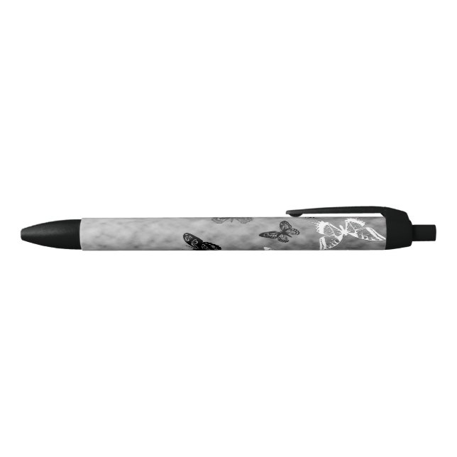 Stylo Noir Papillons noirs de blanc de n (Haut)