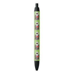 Stylo Noir paresse mignonne avec le coeur rouge