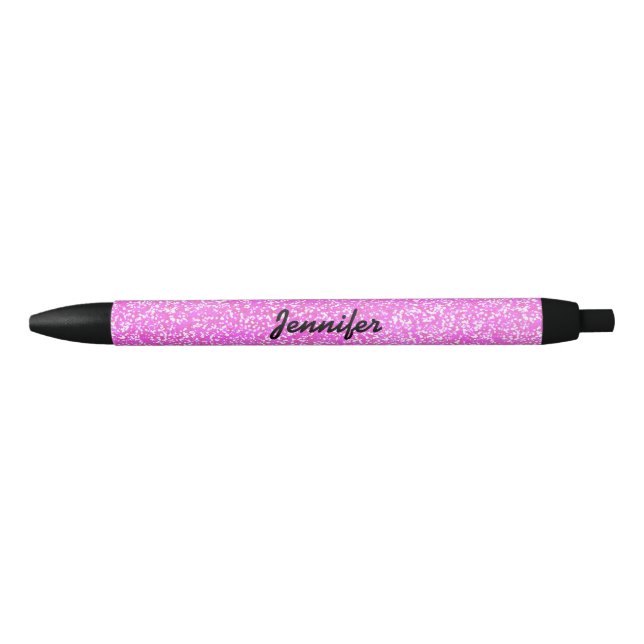 Stylo Noir PARTIES SCINTILLANT DE FILLE rose PERSONNALISÉE AV (Devant)
