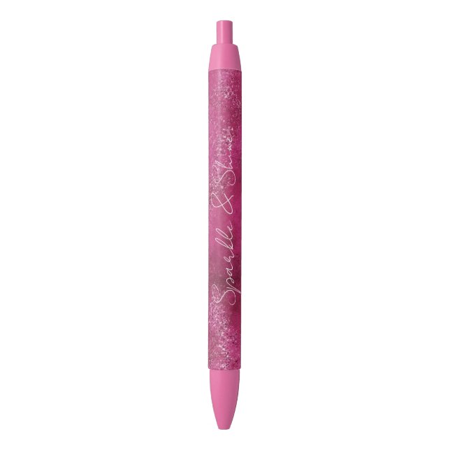 Stylo Noir Parties scintillant de glam Abstraite rose Fille (devant Vertical)