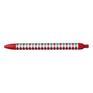 Stylo Noir Parties scintillant Diamant Rouge et Bleu