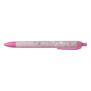 Stylo Noir Parties scintillant d'or rose Rose