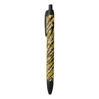 Stylo Noir Parties scintillant d'or Zebra