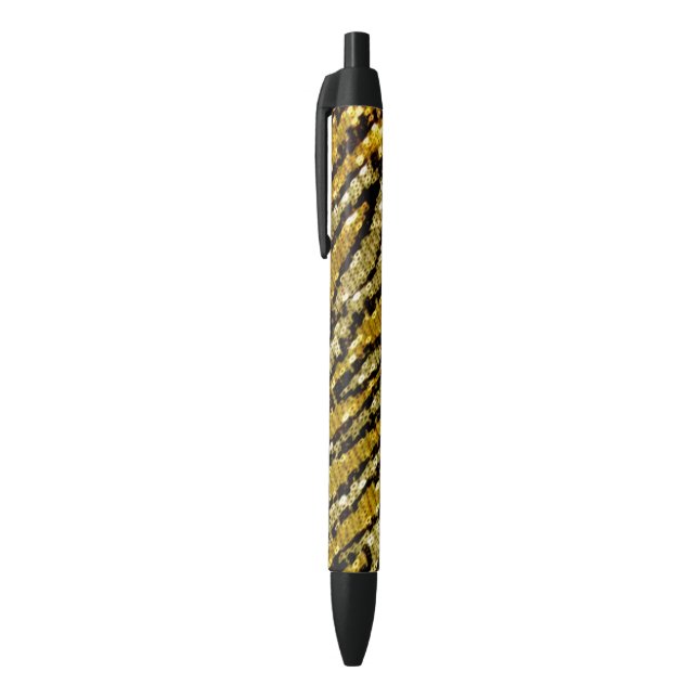 Stylo Noir Parties scintillant d'or Zebra (Haut (Vertical))