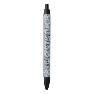 Stylo Noir Parties scintillant Empreinte de léopard Denim Blu