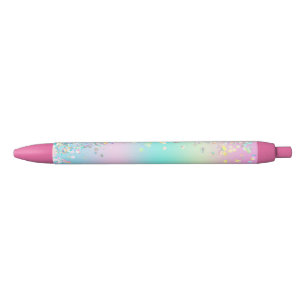Stylo Noir Parties scintillant holographique Unicorn