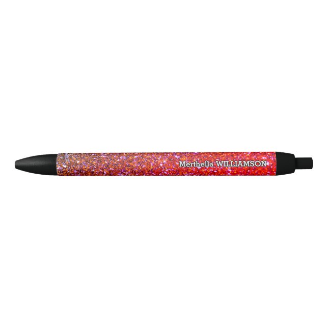 Stylo Noir Parties scintillant moderne Sparkly RED personnali (Devant)