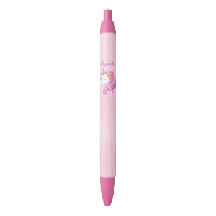 Stylo Noir Parties scintillant rose magique personnalisée Vis