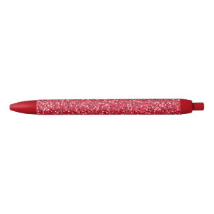 Stylo Noir Parties scintillant rouge brique