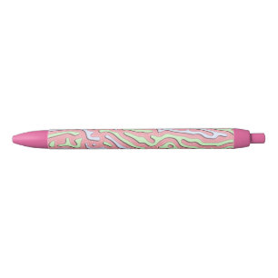 Stylo Noir Pastel Kawaii Design Abstrait de Squiggle coloré