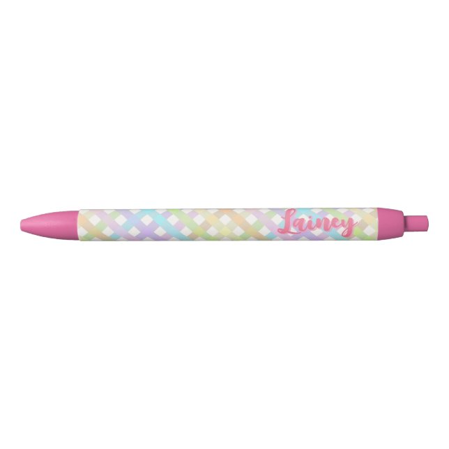 Stylo Noir Pastel Rainbow En vichy Plaid (Devant)