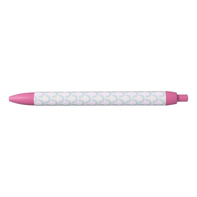 Stylo Noir Pastel Rainbow rose (Devant)