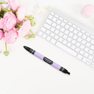 Stylo Noir Pastel Violet Couleur Crayon Envelopper Monogramme