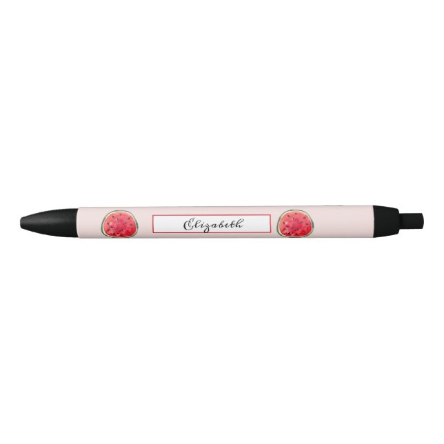Stylo Noir Pastèque à l'aquarelle rafraîchissante (Devant)