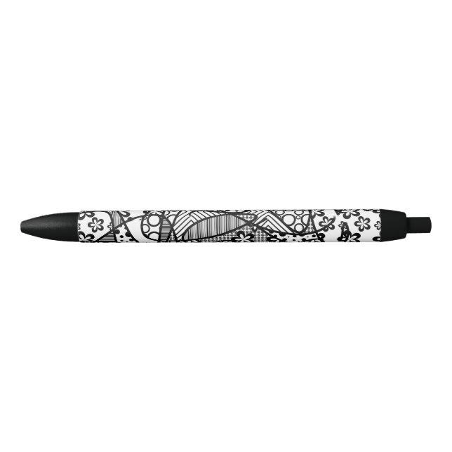 Stylo Noir Patchwork noir et blanc 04 de motif (Devant)