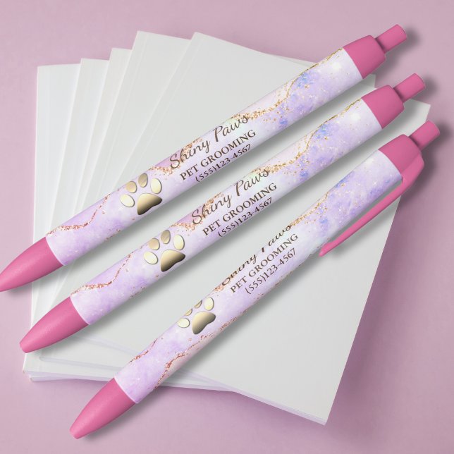 Stylo Noir Pâte de cristal de luxe en agate pour patte de chi (Créateur téléchargé)