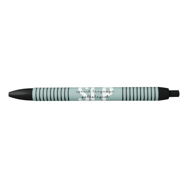 Stylo Noir Pathologiste orthophoniste SLP Stripes (Devant)