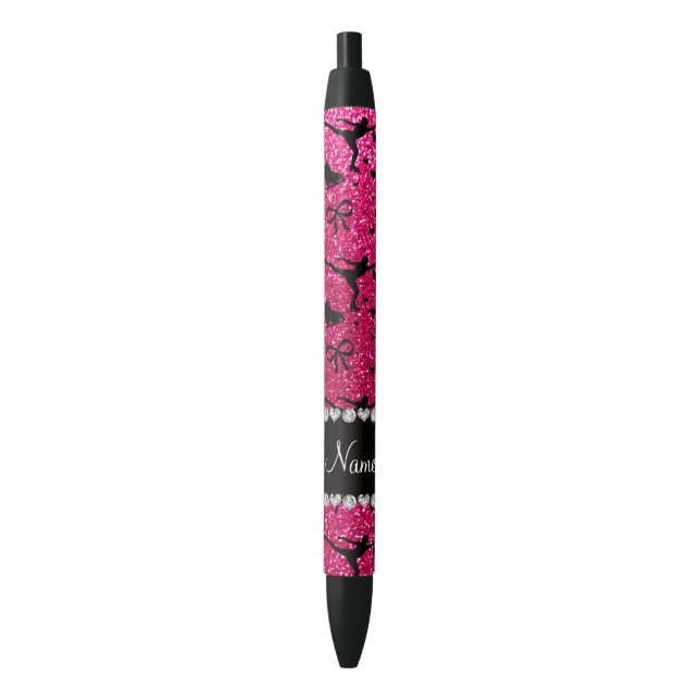 Stylo Noir Patinage artistique nommé fait sur commande de (devant Vertical)