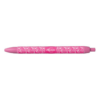 Stylo Noir Patinage sur glace mignonne rose blanche fille Mon