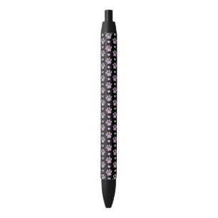 Stylo Noir Pattern of paws, Dog paws, Lilac paws, Hearts