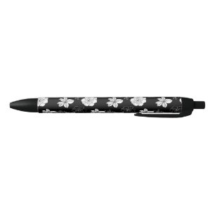 Stylo Noir Patters de Black & White Floral