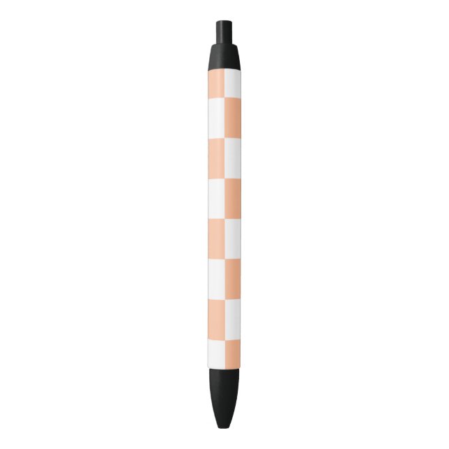 Stylo Noir Peach Fuzz À damiers En vichy Motif (devant Vertical)