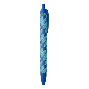 Stylo Noir Peacock bleu moderne aquarelle design feuille