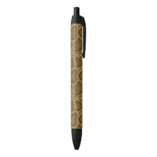 Stylo Noir Peau de serpent, motif de reptile