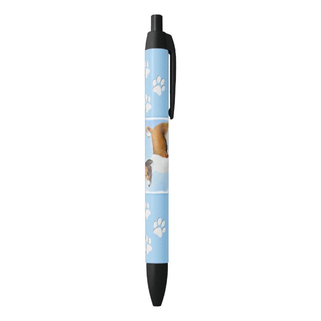 Stylo Noir Peinture Basenji - Belle Art Original (Bas (Vertical))